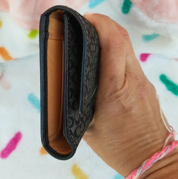 COACH Y2K Mini Signature 2-Piece Set Soho Era Buckle Long Wallet + Matching Case - Picture 12 of 16